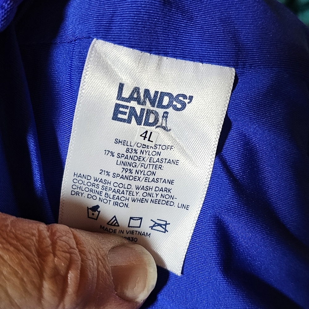 Lands' End Swim Textured Skirt Bottom Blue NWT Size 4 - Picture 5 of 6